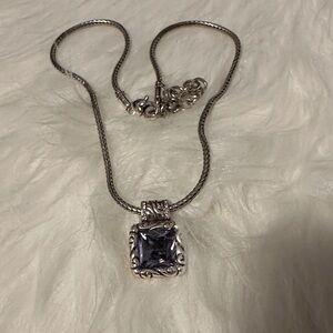 Brighton Silver Necklace with Purple Stone